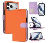 xinyunew Funda Magnética de Cuero Genuino 2 en 1 para Samsung Galaxy S26 Plus,Estuche Magnético [Bloqueo RFID][Función Stand] Funda Tipo Billetera de Cuero Desmontable Leather Case,Naranja