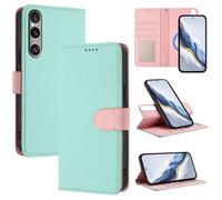 xinyunew Funda Magnética de Cuero Genuino 2 en 1 para Sony Xperia 1 Vi,Estuche Magnético [Bloqueo RFID][Función Stand] Funda Tipo Billetera de Cuero Desmontable Leather Case,Verde