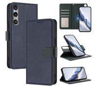 xinyunew Funda Magnética de Cuero Genuino 2 en 1 para Sony Xperia 1 Vi,Estuche Magnético [Bloqueo RFID][Función Stand] Funda Tipo Billetera de Cuero Desmontable Leather Case,Azul