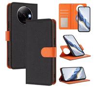 xinyunew Funda Magnética de Cuero Genuino 2 en 1 para Xiaomi Redmi A3/Poco C61/A3X 4G,Estuche Magnético [Bloqueo RFID][Función Stand] Funda Tipo Billetera de Cuero Desmontable Leather Case,Negro