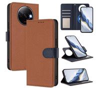 xinyunew Funda Magnética de Cuero Genuino 2 en 1 para Xiaomi Redmi A3/Poco C61/A3X 4G,Estuche Magnético [Bloqueo RFID][Función Stand] Funda Tipo Billetera de Cuero Desmontable Leather Case,marrón