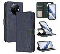 xinyunew Funda Magnética de Cuero Genuino 2 en 1 para Xiaomi Redmi A3/Poco C61/A3X 4G,Estuche Magnético [Bloqueo RFID][Función Stand] Funda Tipo Billetera de Cuero Desmontable Leather Case,Azul