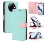 xinyunew Funda Magnética de Cuero Genuino 2 en 1 para Xiaomi Redmi A3/Poco C61/A3X 4G,Estuche Magnético [Bloqueo RFID][Función Stand] Funda Tipo Billetera de Cuero Desmontable Leather Case,Verde