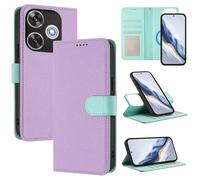 xinyunew Funda Magnética de Cuero Genuino 2 en 1 para Xiaomi Redmi Turbo 3/Poco F6,Estuche Magnético [Bloqueo RFID][Función Stand] Funda Tipo Billetera de Cuero Desmontable Leather Case,púrpura