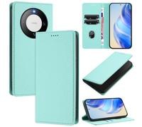 xinyunew Funda para Huawei Mate 60 Pro PU Cuero Premium - [RFID Bloqueador] Carcasa de Cuero PU, Magnético Libro Tipo Flip Capa,Soporte Plegable con Tarjetero,Verde Claro
