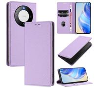 xinyunew Funda para Huawei Mate 60 PU Cuero Premium - [RFID Bloqueador] Carcasa de Cuero PU, Magnético Libro Tipo Flip Capa,Soporte Plegable con Tarjetero,púrpura