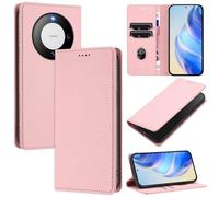 xinyunew Funda para Huawei Mate 60 PU Cuero Premium - [RFID Bloqueador] Carcasa de Cuero PU, Magnético Libro Tipo Flip Capa,Soporte Plegable con Tarjetero,Rosa
