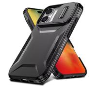 xinyunew Funda para iPhone 12 Mini Armor Carcasa Cubierta de cámara Deslizante Proteger con 2 Pack Cristal Templado Protector, 360 Grados Militar Integral Protector Case Negro