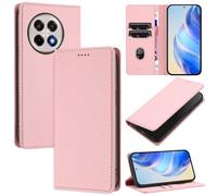 xinyunew Funda para OnePlus 13R 5G PU Cuero Premium - [RFID Bloqueador] Carcasa de Cuero PU, Magnético Libro Tipo Flip Capa,Soporte Plegable con Tarjetero,Rosa