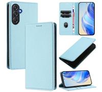 xinyunew Funda para Samsung Galaxy M55 5G/C55 5G PU Cuero Premium - [RFID Bloqueador] Carcasa de Cuero PU, Magnético Libro Tipo Flip Capa,Soporte Plegable con Tarjetero,Azul Claro