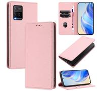 xinyunew Funda para Vivo Y33S 4G/Y21S/Y21 PU Cuero Premium - [RFID Bloqueador] Carcasa de Cuero PU, Magnético Libro Tipo Flip Capa,Soporte Plegable con Tarjetero,Rosa