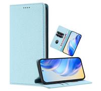 xinyunew Funda para Vivo Y55 5G/Y75 5G/Y30 PU Cuero Premium - [RFID Bloqueador] Carcasa de Cuero PU, Magnético Libro Tipo Flip Capa,Soporte Plegable con Tarjetero,Verde Claro