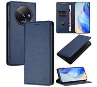 xinyunew Funda para Xiaomi Redmi A3 4G/Redmi A3X/Poco C61 PU Cuero Premium - [RFID Bloqueador] Carcasa de Cuero PU, Magnético Libro Tipo Flip Capa,Soporte Plegable con Tarjetero,Azul