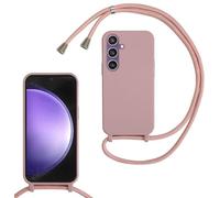 xinyunew Funda Silicona con Cuerda para Samsung Galaxy S26 Pro, Carcasa Suave Silicona Case con Correa Colgante Ajustable Collar Correa de Cuello Cadena Cordón para Galaxy 25 Pro/ A36 (Rose Oro)
