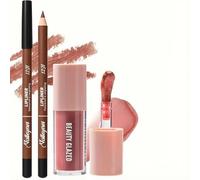 XINYUNXIN Set de Labios Definitivo con Lipgloss Brillante y Lip Liner de Precisión - Brillo de Labios Hidratante de Larga Duración y Delineador de Labios para un Contorno Perfecto# 002+104