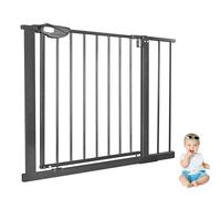 XINZI Barrera de Seguridad para Escaleras Bebés Sin Perforaciones 85-95 cm Barrera de Puerta Cierre Automático Apertura Bidireccional Barrera Metálica para Niños Mascotas, Negro