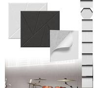 XINZI Paneles acústicos 3D, paneles acústicos en forma de V, autoadhesivos, aislamiento acústico, paneles de pared, aislamiento acústico, revestimiento de pared, tratamiento acústico, placas de