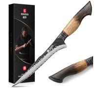 XINZUO 19cm Cuchillo de Filete de Cocina 67 Capas de Acero de Damasco- Profesional Afilado Cuchillo de Filetear para Pescado Cocina Fileteador y para Deshuesar -Mango Ergonómico de Roble Blanco
