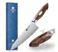 XINZUO 21.1cm Cuchillo de Chef 110 Capas de Acero Damasco, Forjado a Mano Profesional Cuchillo de Cocina Cocinero, Afilado Cuchillo para Carne Sushi -Mango de Desert Ironwood y Caja de Regalo