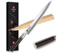 XINZUO 27cm Cuchillo Yanagiba X7Cr17MoV Acero Inoxidable- Cuchillo de Sushi Sashimi Cocinero de Cocina Profesional Hoja de un Solo Filo -Mango de Madera de Ébano -con Vaina de Madera