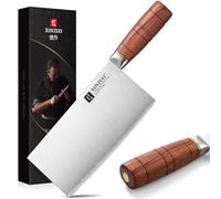 XINZUO Acero Compuesto Profesional Cuchillo de Carnicero 18,8cm -Afilado Cuchillo de Cocinero Acero Inoxidable -Mango Ergonómico de Red Wood -con Caja de Regalo -Para Cortar Alimentos Rápidamente