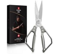 XINZUO Tijeras de Cocina Acero Inoxidable Sandvik-Mango de Aleación de Aluminio Plateado -Profesionales Afiladas Acero 14C28N Tijeras Multiusos para Carne,Nueces,Pescado,Verduras-con Caja de Regalo