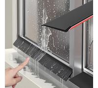 Xinzyxx Barrera de Agua de Goma Autoadhesiva para Ventana, Sello de Goma Recortable sin Taladro para Ventanas, Tira Antifugas para Evitar Fugas de Lluvia, Evita Daños en Paredes(1m(3.3ft),4.5cm)