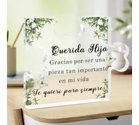 Xioabre Regalos para Hija Acrílico Puzzle Corazón Decoración Cumpleaños Navidad Regalo Original de Mamá y Papá