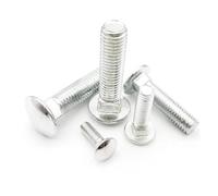 XIOKLM 10 Uds M4 acero GB12 DIN603 Truss cabeza redonda cuello cuadrado tornillo de carro perno for estante escritorio L = 10-100mm(16mm)