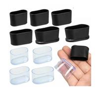 XIOKLM 10x antideslizante Oval silla pierna Cap pies Protector almohadillas silicona muebles cubiertas for mesas calcetines/cubierta nivelación redondo Botto(Black 30x60mm)