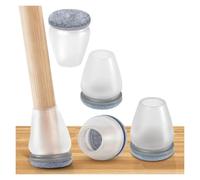 XIOKLM 16 Uds cubierta for base de silla protectores suelo for patas diagonales gris con almohadillas fieltro gruesas silicona for muebles y mesas protegen el(Brushed Gold)