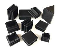 XIOKLM 2/4/8 Uds. Tapón de inserción tubo tapa negra plástico cuadrado 10x10 a 100x100mm(2pcs,20x20mm)