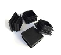 XIOKLM 2/4 Uds tapón de inserción tubo tapa extremo plástico cuadrado negro 10-100mm(4pcs,16x16mm)