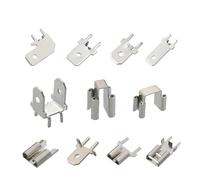 XIOKLM 50/100/200/500/1000/Uds. 6,3 MM 250 lengüeta de Soldadura Placa Circuito latón estañado Conector Terminal PCB Espesor(6111-6.3 Small Foot,100 Pcs)