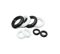 XIOKLM Arandela de goma negra/blanca, arandela sellado anillo redondo, cable protector impermeable, enchufe eléctrico, junta plomería(Black 400pcs (1set))
