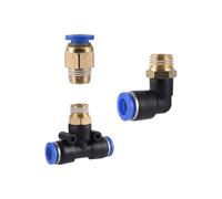 XIOKLM Conector de aire neumático PCF/PL/PLF de 4 mm, 6 mm, 8 mm, rosca de 1/8 1/4 3/8 1/2, conectores rápidos de tubería (6-01, PC)