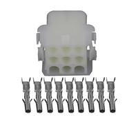 XIOKLM Conector de arnés Conectores Impermeables automotrices Piezas plástico Blanco 9 Pines con Enchufe Terminal DJ3091-2.1-11/21 9P(Female Plug,10 Sets)