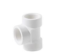 XIOKLM Conector de rosca hembra PVC 1/2 3/4 pulgadas, 20/25/32 mm, codo recto en T, adaptador 3 vías for riego jardín y acuario(Tee-White,20mm)