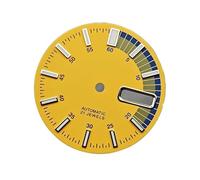 XIOKLM Esfera de Reloj 28,5mm, Cara Luminosa Verde, Buceo for Movimiento NH35/4R35, Piezas Repuesto, Accesorios(Yellow)