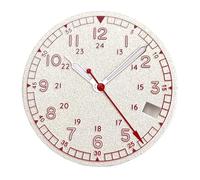 XIOKLM Esfera de Reloj con Esfera for NH35 NH36, repuestos Relojes automáticos for Hombre, esferas Color salmón Blanco y Negro, Ventana Fecha(Silver Set-3.8H Date)