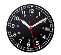 XIOKLM Esfera de Reloj con Esfera for NH35 NH36, repuestos Relojes automáticos for Hombre, esferas Color salmón Blanco y Negro, Ventana Fecha(Black-1 set-3H Date)