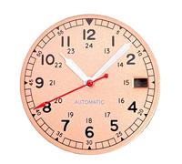 XIOKLM Esfera de Reloj con Esfera for NH35 NH36, repuestos Relojes automáticos for Hombre, esferas Color salmón Blanco y Negro, Ventana Fecha(Salmon set-3H Date)