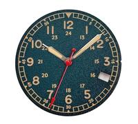 XIOKLM Esfera de Reloj con Esfera for NH35 NH36, repuestos Relojes automáticos for Hombre, esferas Color salmón Blanco y Negro, Ventana Fecha(Green Set-3.8H Date)