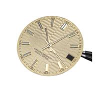 XIOKLM Esfera de Reloj con Raya Horizontal, Libro Registro Luminoso Azul Hielo, Accesorios mecánicos DIY, Esfera Relojes NH35 NH36 28,5mm(1Gold 512-6 Set)