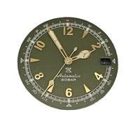 XIOKLM Esfera de Reloj Literal Verde Oliva Vintage, Accesorios Luminosos 28,5mm for Movimiento NH35/4R35(Set 509-6-655-2)