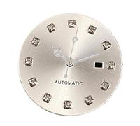 XIOKLM Esferas de Reloj 24,5mm for Mujer, Accesorios mecánicos compatibles con Caja Luminosa NH05 NH06 31mm(A Silver Set)