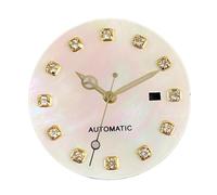XIOKLM Esferas de Reloj 24,5mm for Mujer, Accesorios mecánicos compatibles con Caja Luminosa NH05 NH06 31mm(A MOP Gold Set)