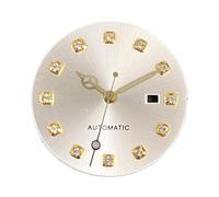 XIOKLM Esferas de Reloj 24,5mm for Mujer, Accesorios mecánicos compatibles con Caja Luminosa NH05 NH06 31mm(A Silver Gold Set)