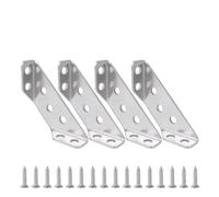 XIOKLM Juego de soportes esquina for muebles, conector estante angular acero inoxidable, soporte gabinete, marco fijación, con tornillo, 10/1(4 Sets)