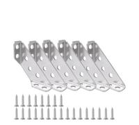 XIOKLM Juego de soportes esquina for muebles, conector estante angular acero inoxidable, soporte gabinete, marco fijación, con tornillo, 10/1(6 Sets)